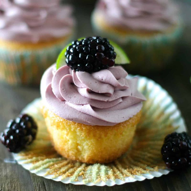 Blackberry Cupcakes With Cream Cheese Frosting