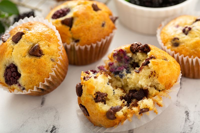Blackberry And Chocolate Chip Muffins