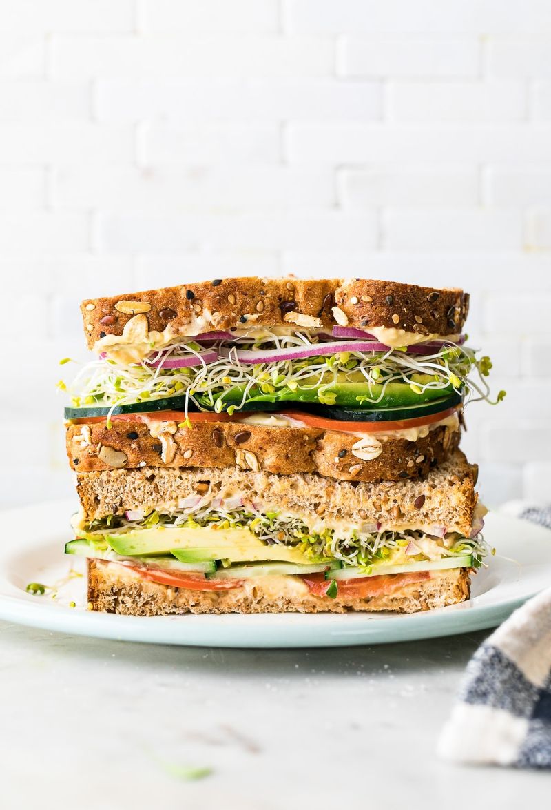Hummus And Veggie Sandwiches