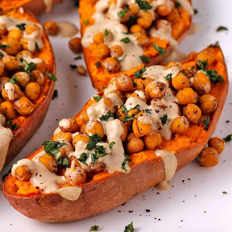 Chickpea-Stuffed Sweet Potatoes