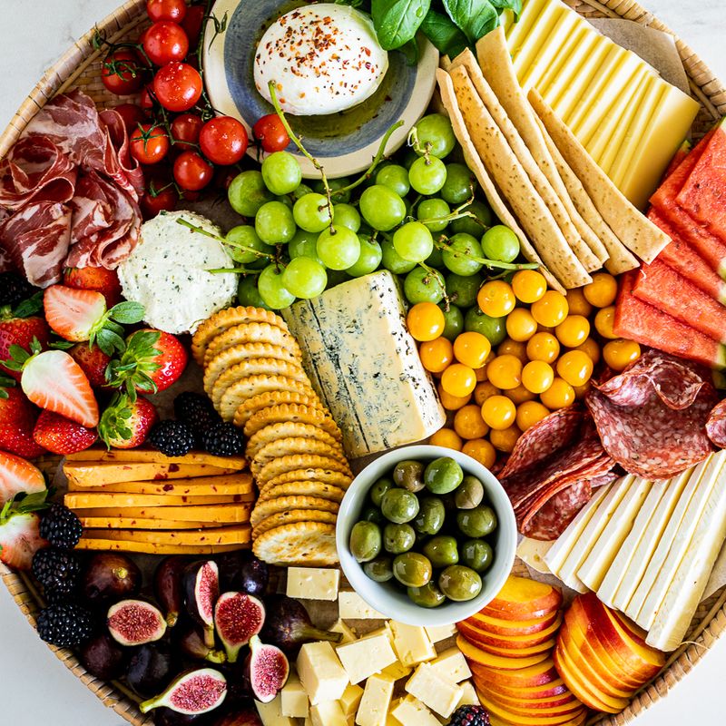 Cheese Cubes And Grapes