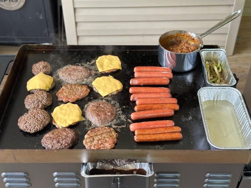 Grilled Hot Dogs And Burgers