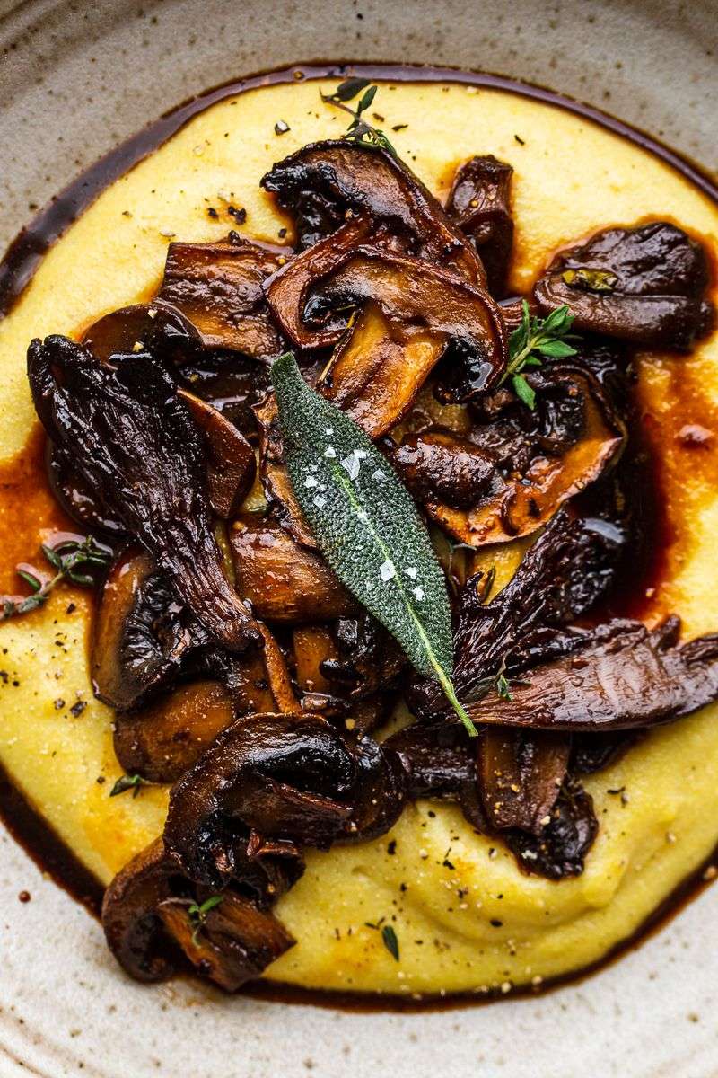 Creamy Polenta With Roasted Mushrooms