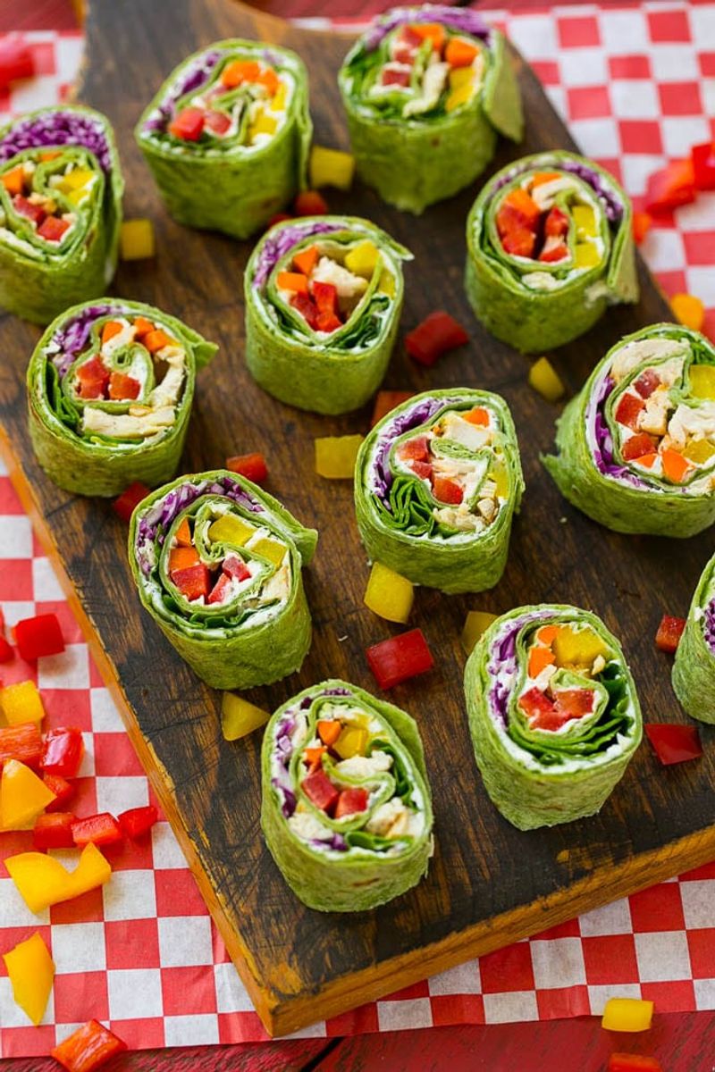 Veggie And Cream Cheese Pinwheels