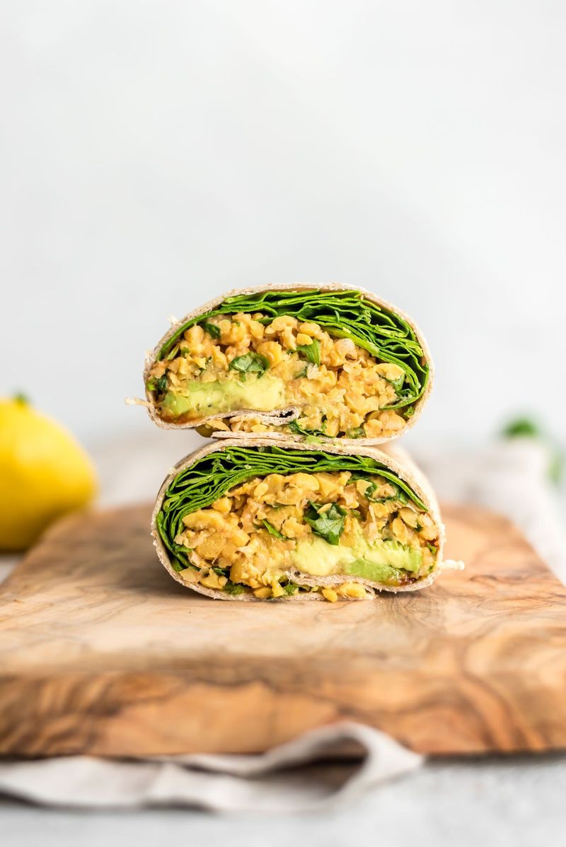 Chickpea Avocado Salad Wraps
