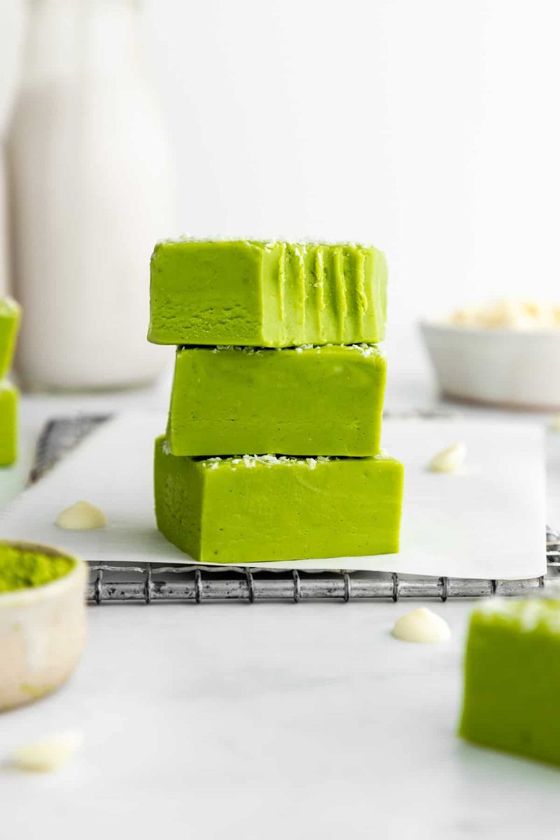 Matcha White Chocolate Fudge