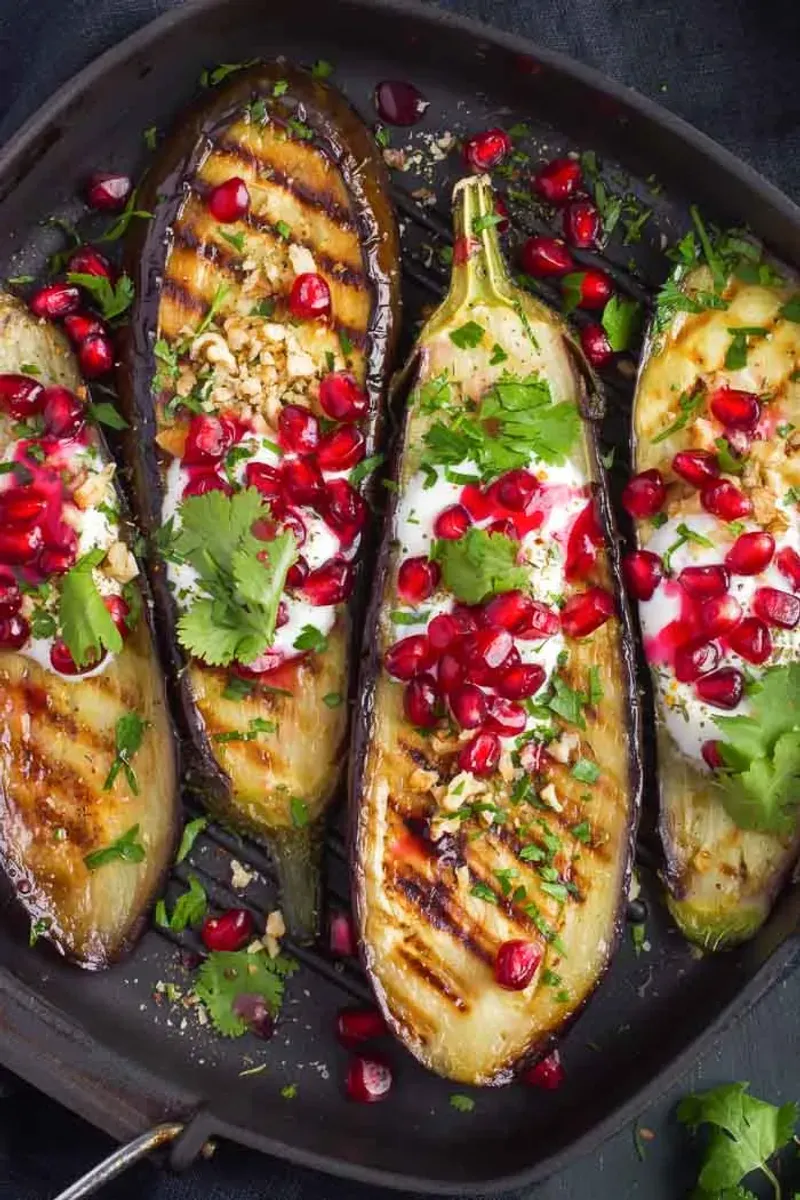Grilled Eggplant With Herbed Yogurt