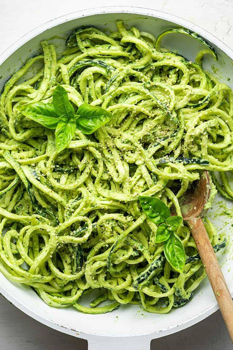 Zucchini Noodles With Jarred Pesto