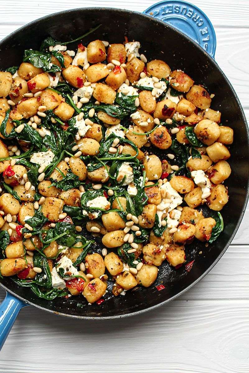 Pan-Fried Gnocchi with Spinach