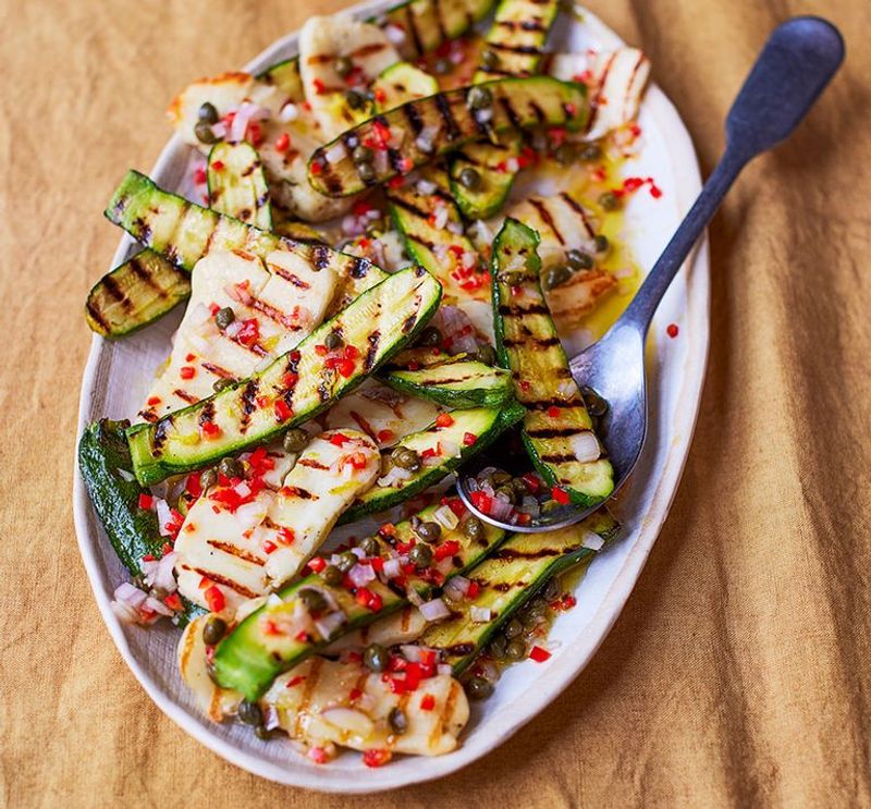 Grilled Zucchini With Halloumi